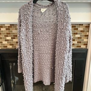 Bubble texture long cardigan